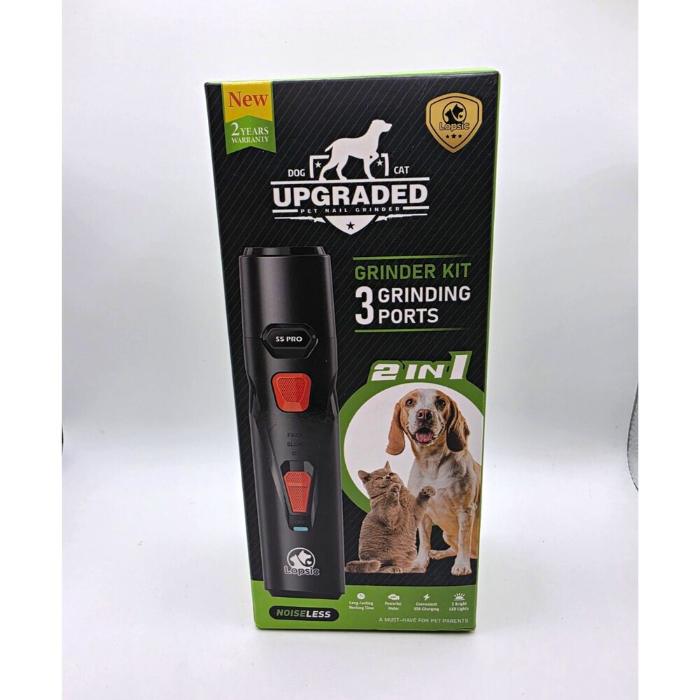 Lopsic S5 Pro Pet Nail Grinder Kit Dog Cat Rechargeable 2-in-1 New Open Box